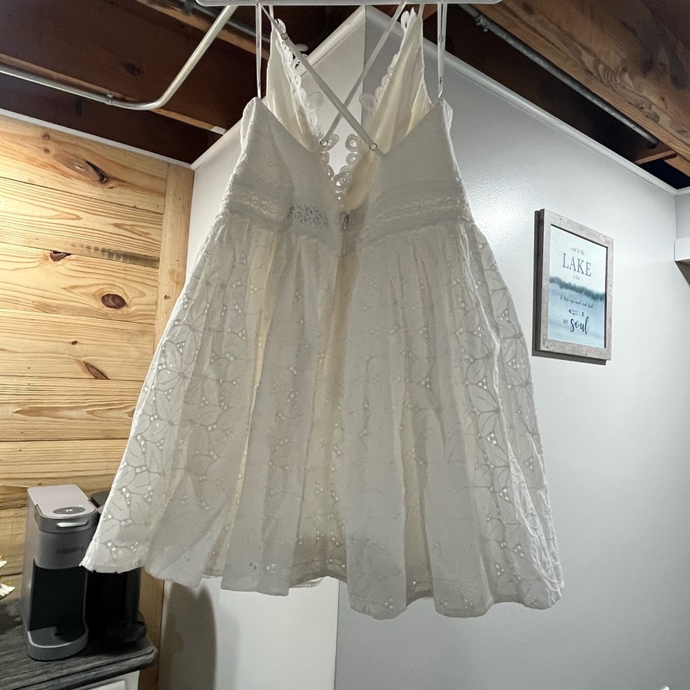 Lulus White Eyelet Mini Dress Size small